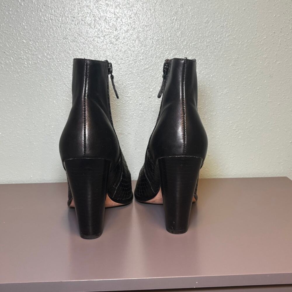 Cole Haan Grand.OS Black Embossed Snakeskin Ankle Boots Block Heel 7 - Picture 4 of 8